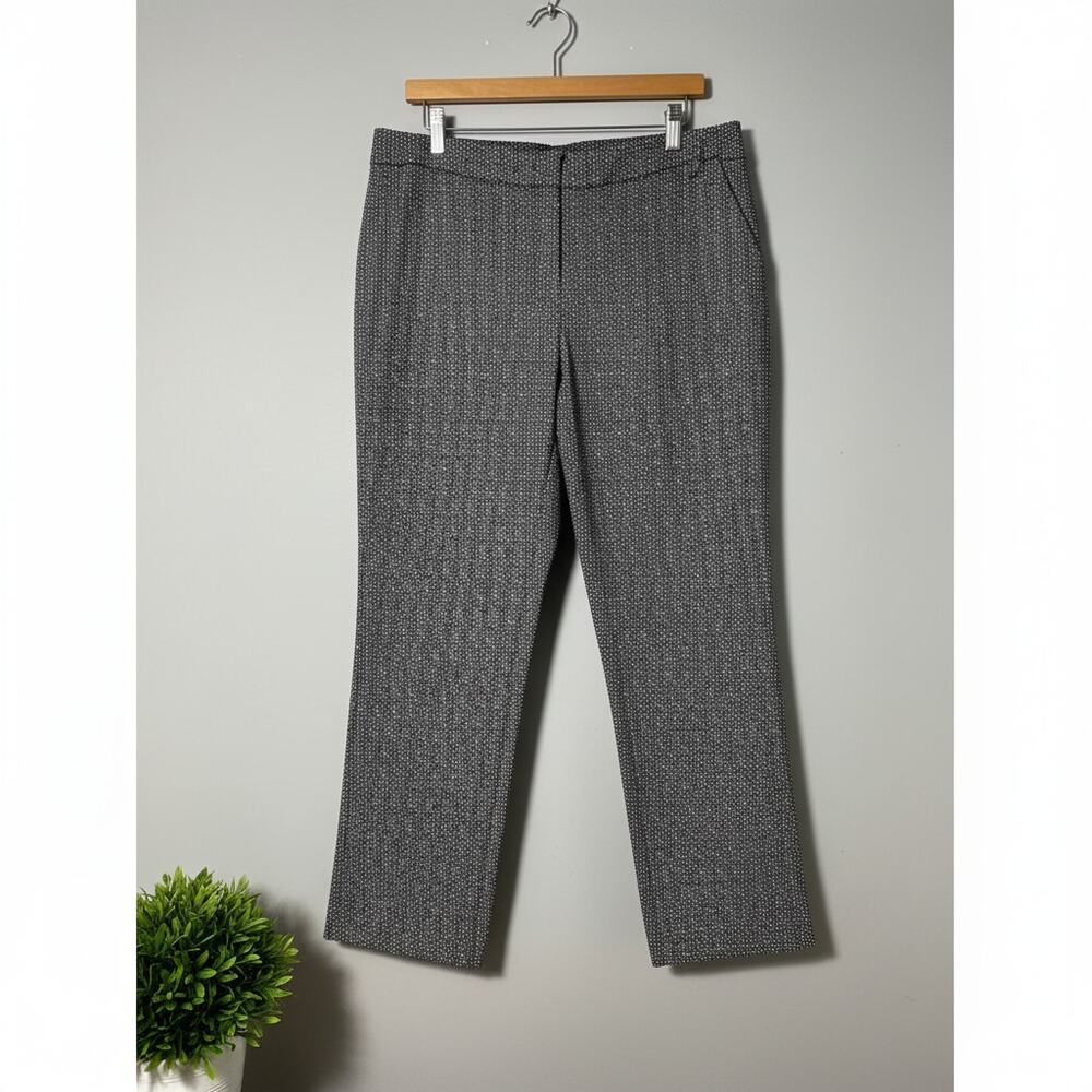White House Black Market Cropped Geometric Pants Black White Women’s 14R - Picture 2 of 11